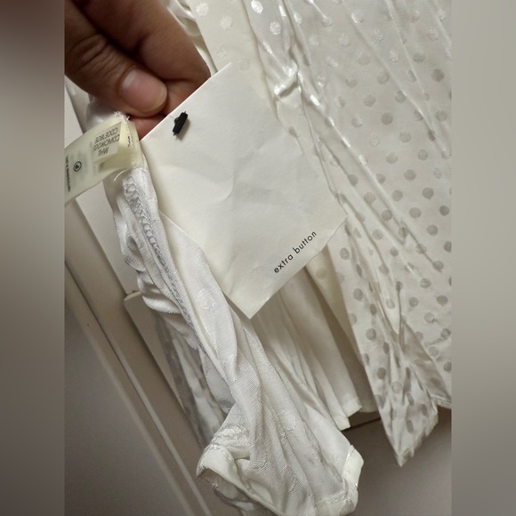 NWT | Calvin Clein Elegant White Polka Dot Dress with Pockets Size 12 - Picture 11 of 13